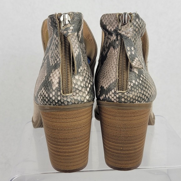 Dolcetta Jordan Womens 7.5 Snakeskin Ankle Boot Casual High Heeled Booties Vegan - Picture 9 of 12